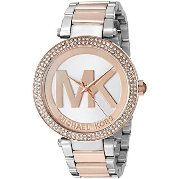 Michael Kors Parker Two-tone Stainless Steel Silver Dial Quartz Watch for Ladies - MK-6314