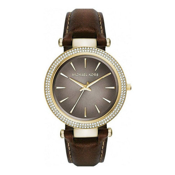 Michael Kors Mini Darci Brown Leather Strap Brown Dial Quartz Watch for Ladies - MK-2382