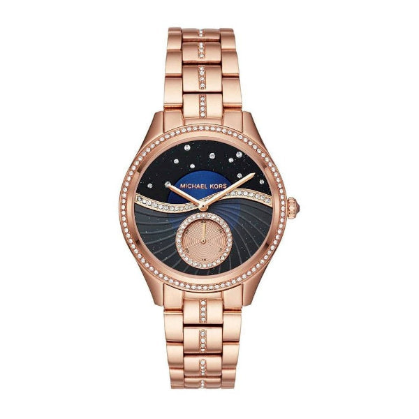 Michael Kors Lauryn Crystal Rose Gold Stainless Steel Multicolour Dial Quartz Watch for Ladies - MK3723