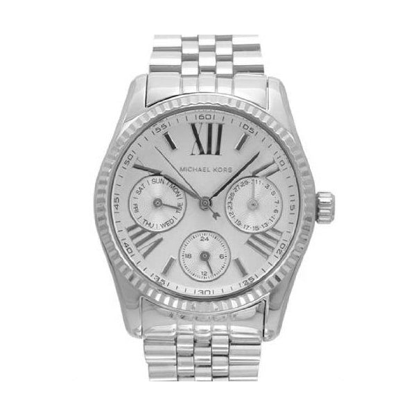 Michael Kors Lexington Silver Stainless Steel Silver Dial Quartz Watch for Ladies - MK-5807