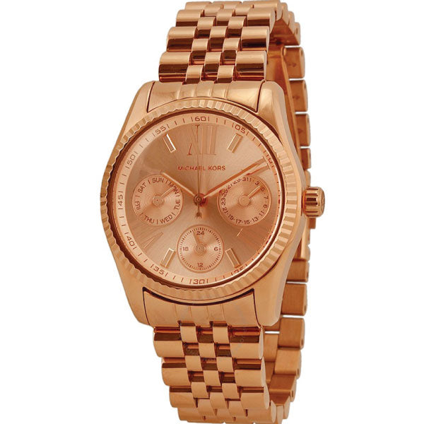 Michael Kors Lexington Rose Gold Stainless Steel Rose Gold Dial Quartz Watch for Ladies - MK5809