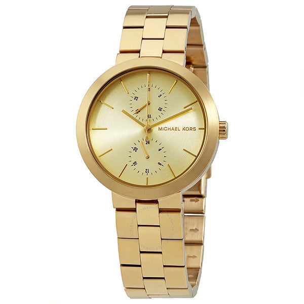 Michael Kors Garner Gold Stainless Steel Gold Dial Quartz Watch for Ladies - MK6408