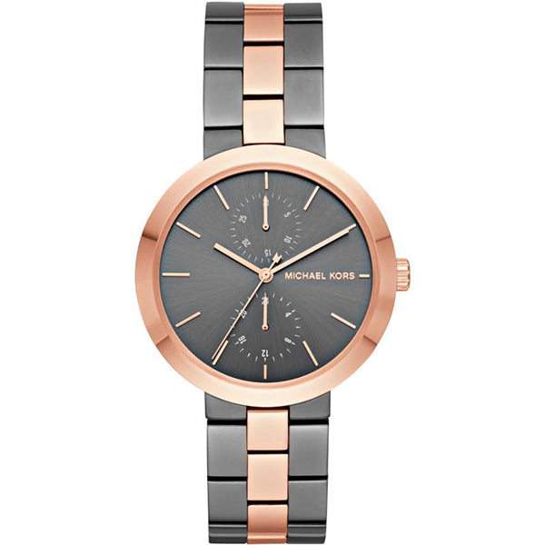 Michael Kors Garner Two-tone Stainless Steel Gunmetal Dial Quartz Watch for Ladies - MK-6431