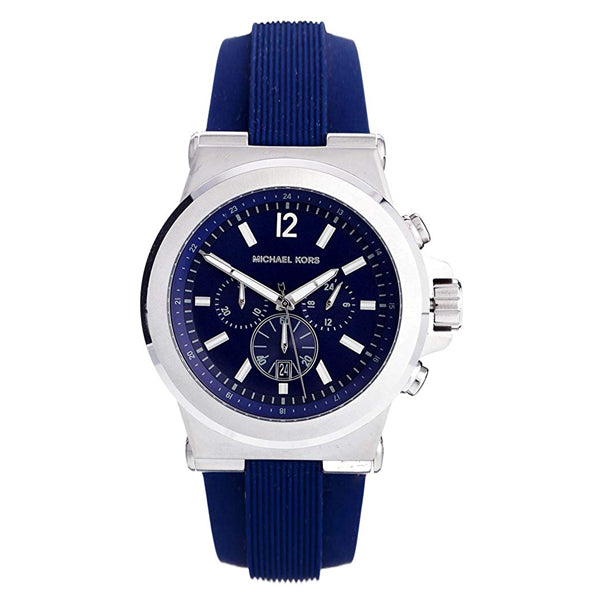 Michael Kors Dylan Blue Rubber Strap Blue Dial Chronograph Quartz Watch for Gents - MK-8303