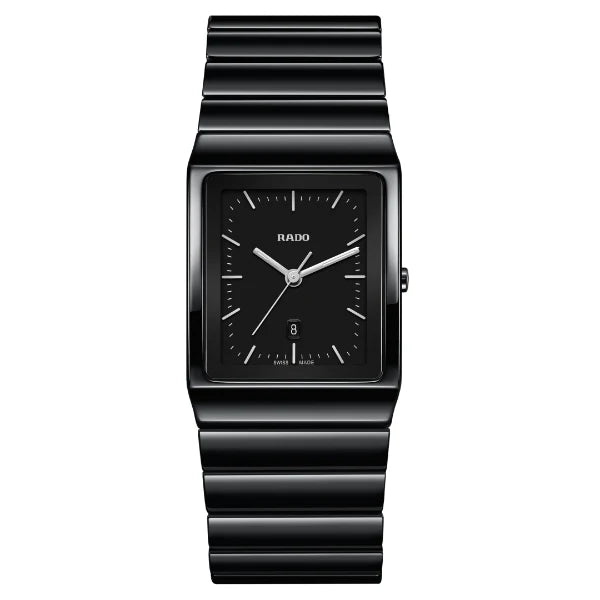 Rado Ceramica Black Ceramic Strap Black Dial Quartz Watch for Ladies - R21700172