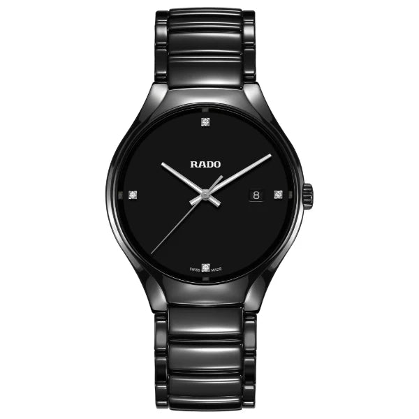 Rado True Black Ceramic Strap Black Dial Quartz Unisex Watch- R27238722