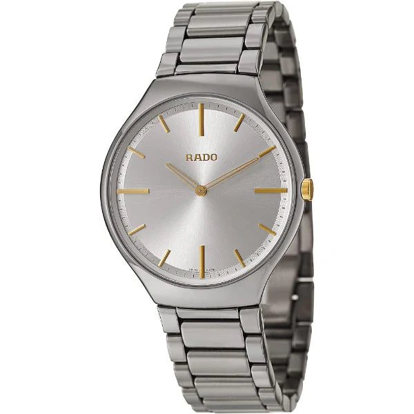 Rado True Plasma Treatment Ceramic Strap Silver Dial Quartz Watch for Gents - R27955112