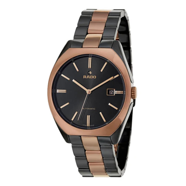 Rado Specchio Two-tone Ceramic Strap Black Dial Automatic Watch for Gents - R31560152