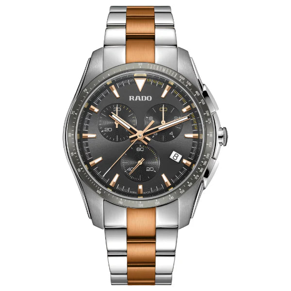 Rado Hyperchrome Two-tone Stainless Steel Grey Dial Quartz Watch for Gents - R32259173