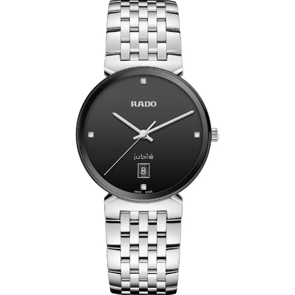 Rado Florence Silver Stainless Steel Black Dial Quartz Unisex Watch- R48912713