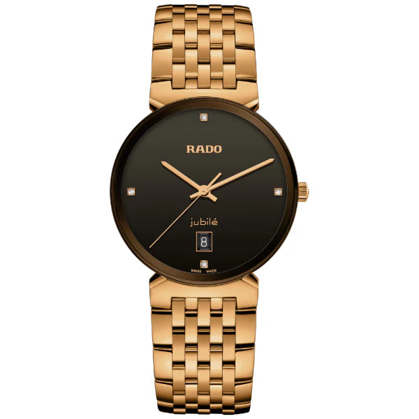 Rado Florence Classic Gold Stainless Steel Black Dial Quartz Unisex Watch- R48916703