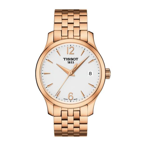 Tissot Tradition rose gold Stainless Steel White Dial Quartz Watch for Ladies - T-0632103303700