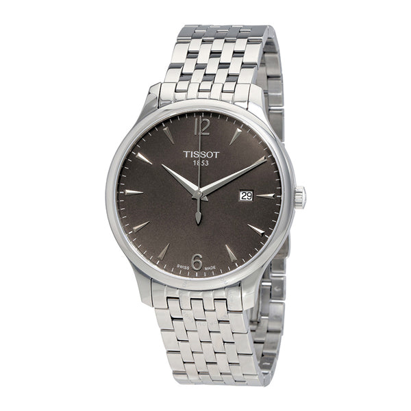 Tissot Tradition Silver Stainless Steel Anthracite Dial Quartz Watch for Men's - T-0636101106700