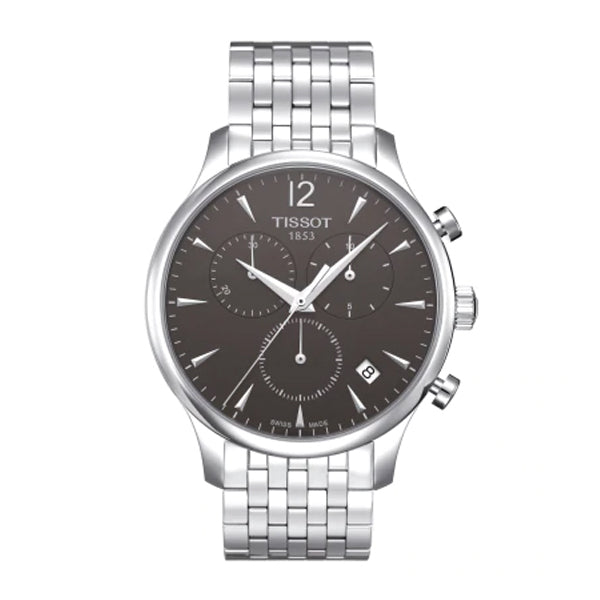 Tissot Tradition Silver Stainless Steel Anthracite Dial Chronograph Quartz Watch for Men's - T-0636171106700