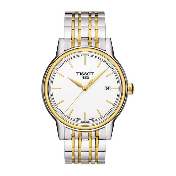 Tissot Carson Two-tone Stainless Steel White Dial Quartz Watch for Men's - T-0854102201100