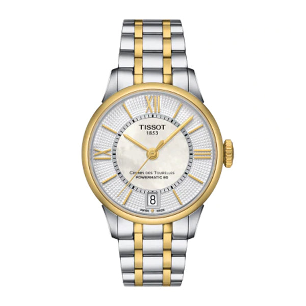 Tissot Chemin Des Tourelles Two-tone Stainless Steel Silver Dial Quartz Watch for Ladies - T-0992072211800