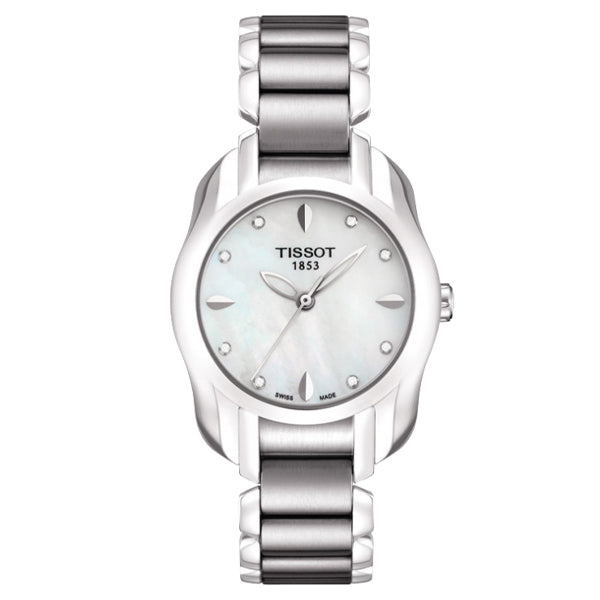 Tissot T-Wave Silver Stainless Steel Mother of pearl Dial Quartz Watch for Ladies - T023.210.11.116.00