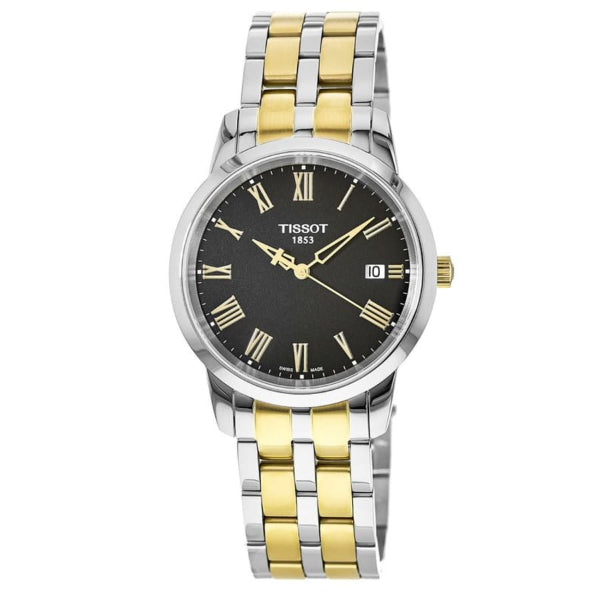 Tissot T-Classic Dream Two-Tone Stainless Steel Black Dial Quartz Watch for Men's - T033.410.22.053.01