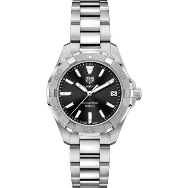 Tag Heuer Aquaracer Silver Stainless Steel Black Dial Quartz Watch for Ladies - WBD1310.BA0740