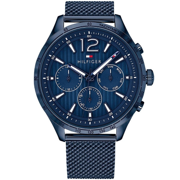 Tommy Hilfiger Gavin Blue Mesh Bracelet Blue Dial Chronograph Quartz Watch for Gents - 1791471