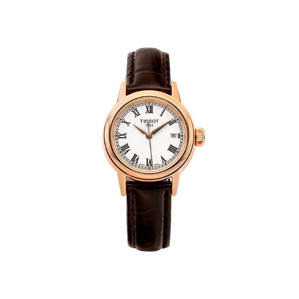 Tissot Carson Brown Leather strap White Dial Quartz Watch for Ladies - T-0852103601300