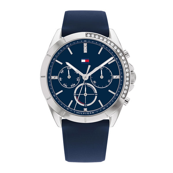 Tommy Hilfiger Kennedy Blue Silicone Strap Blue Dial Chronograph Quartz Watch for Ladies - 1782389