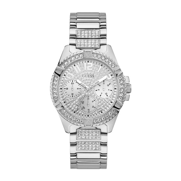 Guess Lady Frontier Silver Stainless Steel Silver Dial Quartz Watch for Ladies - W1156L1