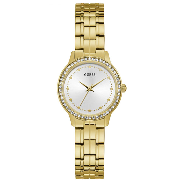 Guess Chelsea Gold Stainless Steel Silver Dial Quartz Watch for Ladies - W1209L2