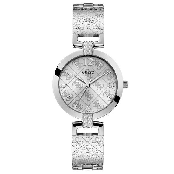 Guess G-Luxe Silver Stainless Steel Silver Dial Quartz Watch for Ladies - W1228L1