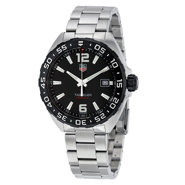 Tag Heuer Formula 1 Silver Stainless Steel Black Dial Quartz Watch for Gents - WAZ1110BA0875