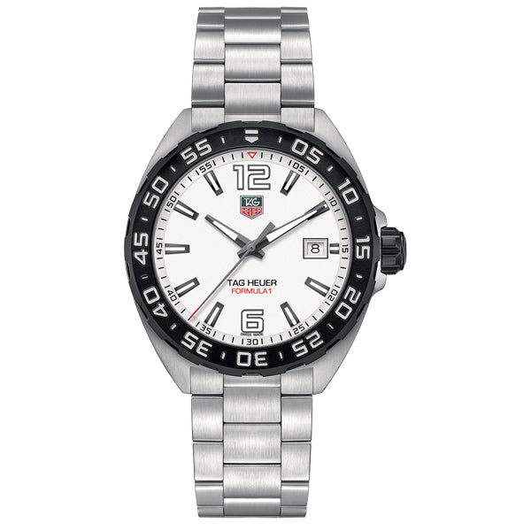 Tag Heuer Formula 1 Silver Stainless Steel White Dial Quartz Watch for Gents - WAZ1111BA0875