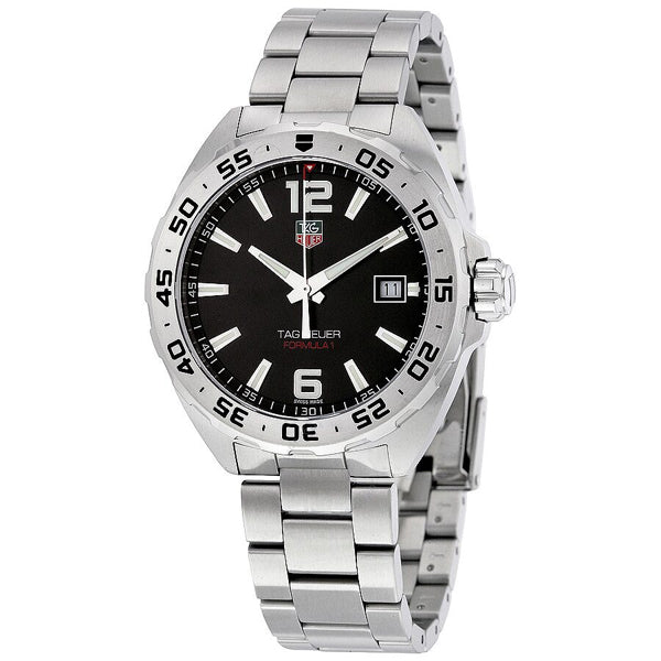 Tag Heuer Formula 1 Silver Stainless Steel Black Dial Quartz Watch for Gents - WAZ1112BA0875