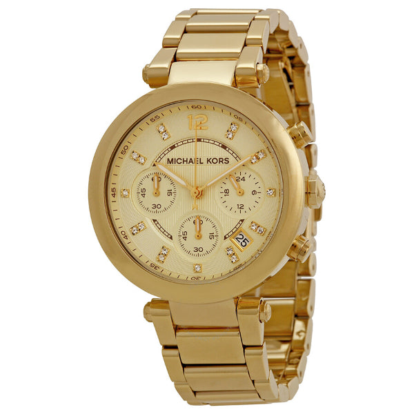 Michael Kors Parker Gold Stainless Steel Dial Chronograph Quartz Watch for Ladies - MK5701