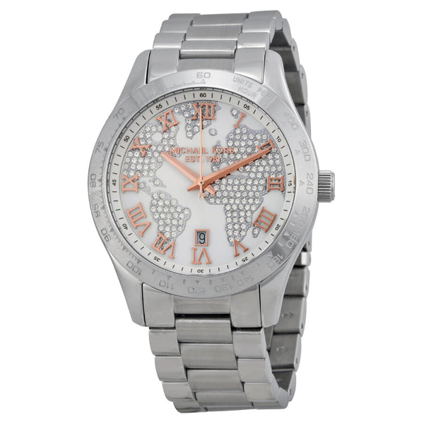 Michael Kors Layton Silver Stainless Steel Silver Dial Quartz Watch for Ladies - MK5958