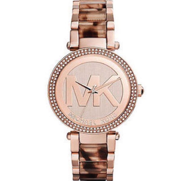 Michael Kors Parker Two-Tone Stainless Steel Gold Dial Quartz Watch for Ladies - MK6190