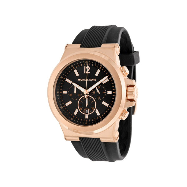 Michael Kors Dylan Black Silicone Strap Black Dial Chronograph Quartz Watch for Gents - MK8325