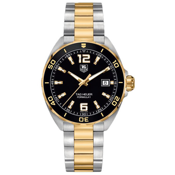 Tag Heuer Formula 1 Two-tone Stainless Steel Black Dial Quartz Watch for Gents - WAZ1121BB0879